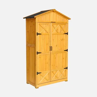 Abri de jardin bois sapin 6 casiers rangement outils 105 cm