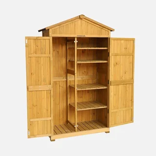 Abri de jardin bois sapin 6 casiers rangement outils 105 cm