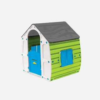 Cabane enfant plastique LOU - Maisonnette jardin extérieur intérieur avec porte et fenêtre