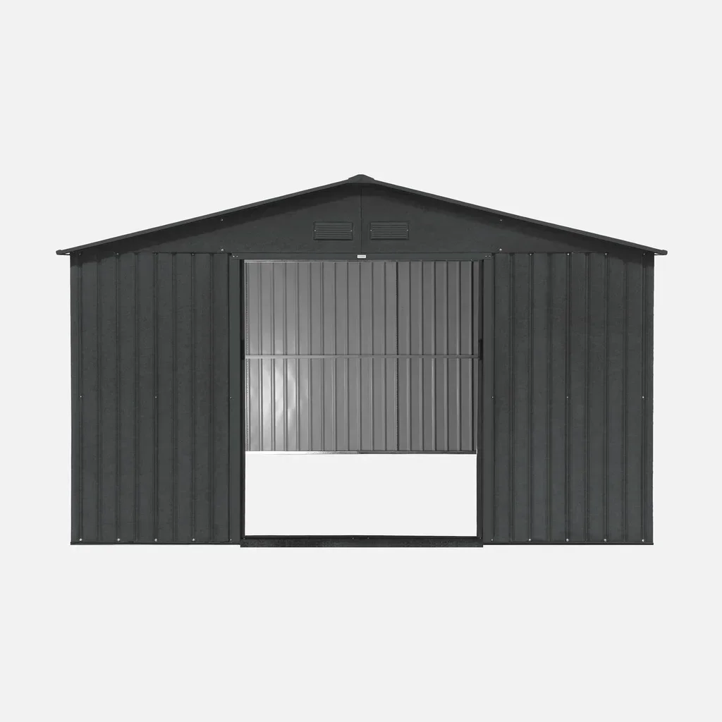 Abri de jardin métal 12,99 m² avec kit ancrage - Grand rangement extérieur