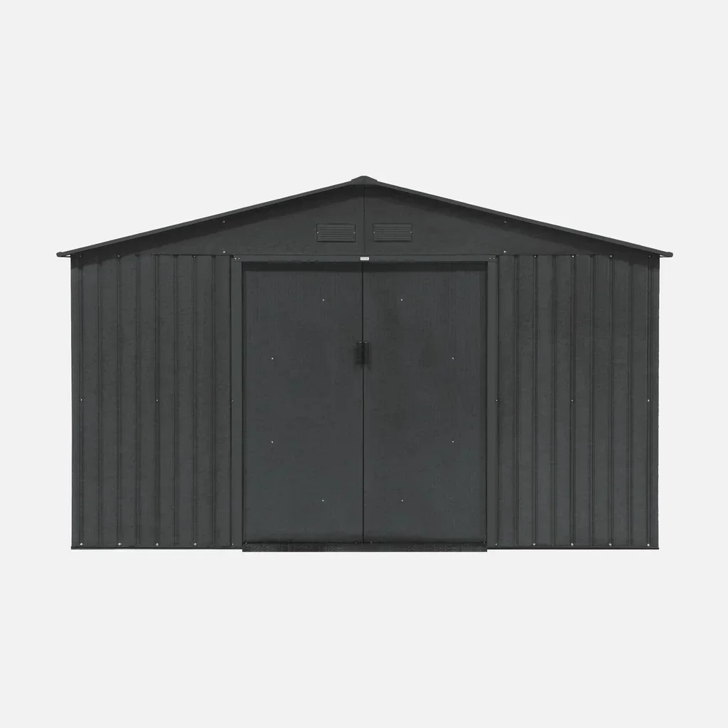 Abri de jardin métal 12,99 m² avec kit ancrage - Grand rangement extérieur