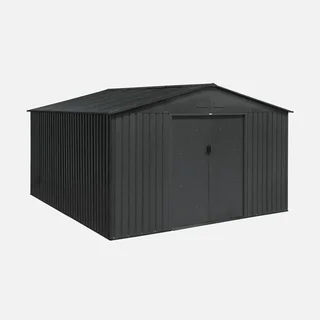 Abri de jardin métal 12,99 m² avec kit ancrage - Grand rangement extérieur