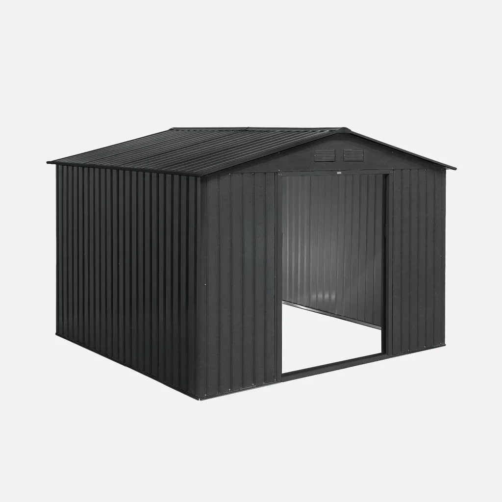 Abri de jardin métal 7,06 m² anthracite avec kit ancrage inclus