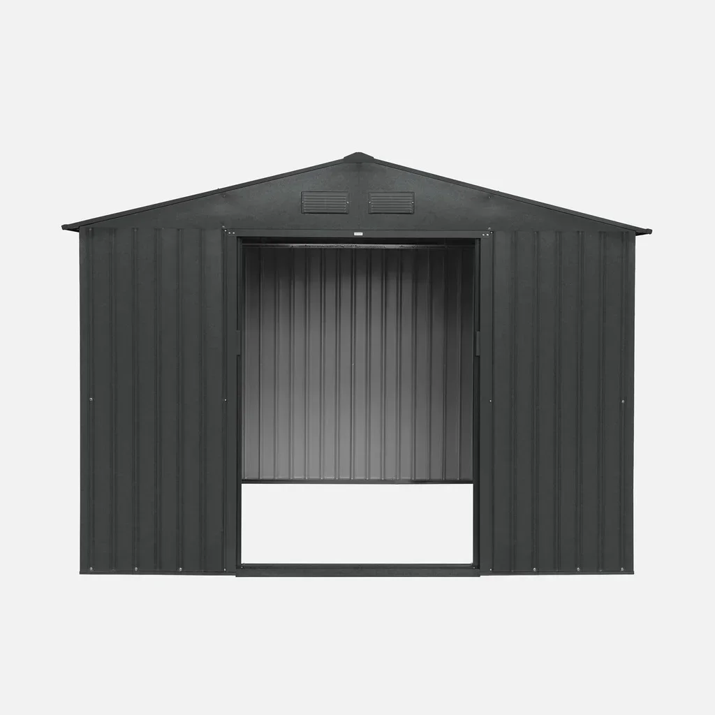 Abri de jardin métal 7,06 m² anthracite avec kit ancrage inclus