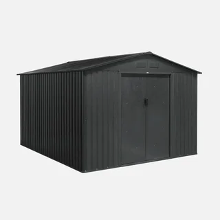 Metall-Gartenhaus 8,95 m² anthrazit mit Anker-Set inklusive