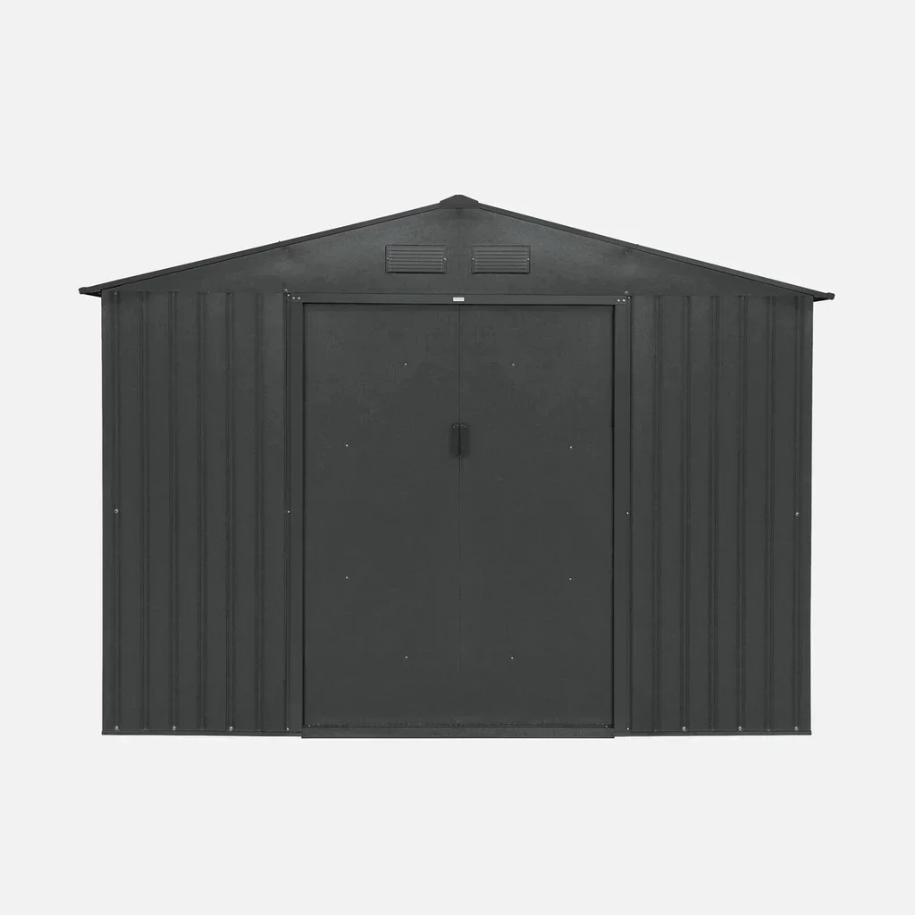 Metall-Gartenhaus 8,95 m² anthrazit mit Anker-Set inklusive
