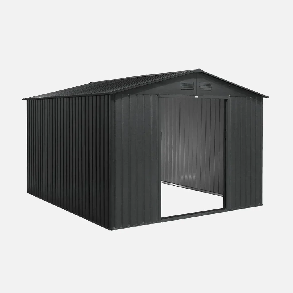 Metall-Gartenhaus 8,95 m² anthrazit mit Anker-Set inklusive