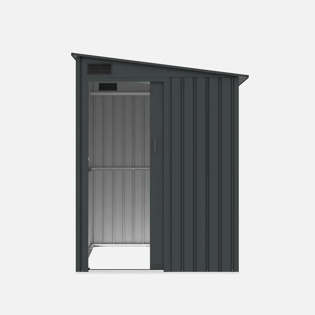Abri jardin acier galvanisé 2,91m² porte coulissante anthracite