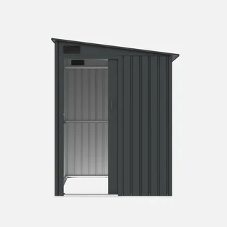 Abri jardin acier galvanisé 2,91m² porte coulissante anthracite