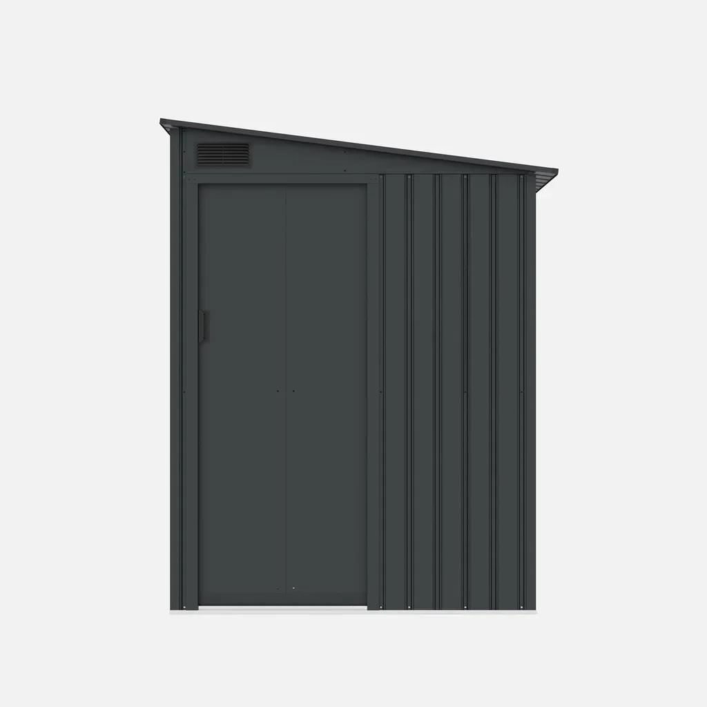Abri jardin acier galvanisé 2,91m² porte coulissante anthracite