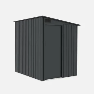 Abri jardin acier galvanisé 2,91m² porte coulissante anthracite