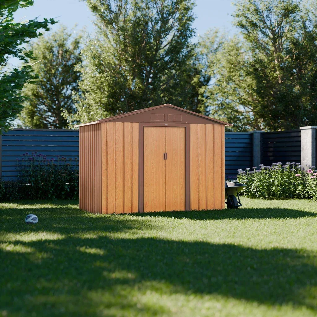 Abri de jardin métal 2,71 m² anthracite avec kit d'ancrage inclus