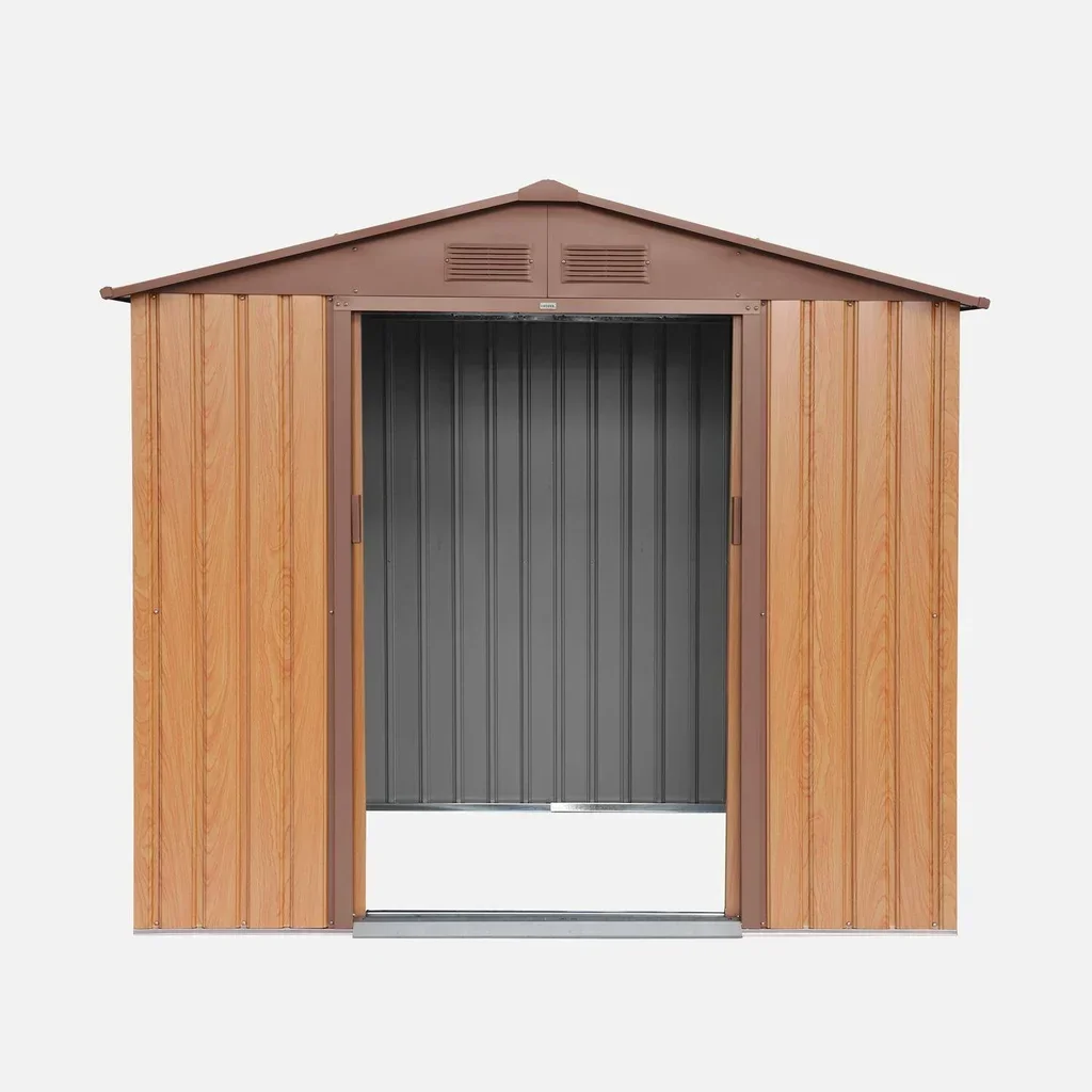 Abri de jardin métal 2,71 m² anthracite avec kit d'ancrage inclus