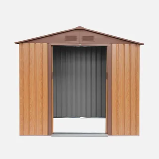 Abri de jardin métal 2,71 m² anthracite avec kit d'ancrage inclus