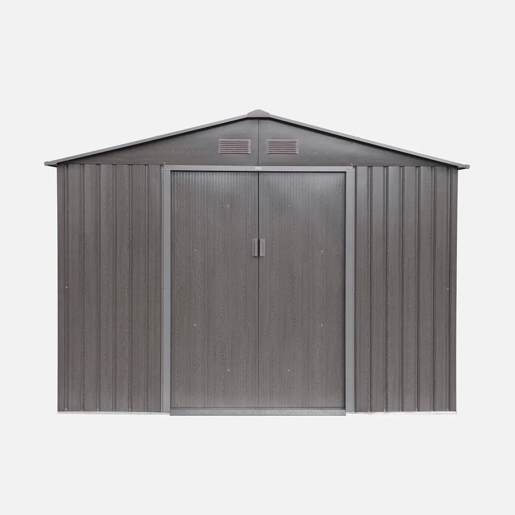 Abri de jardin métal 5,29 m² anthracite avec kit ancrage inclus