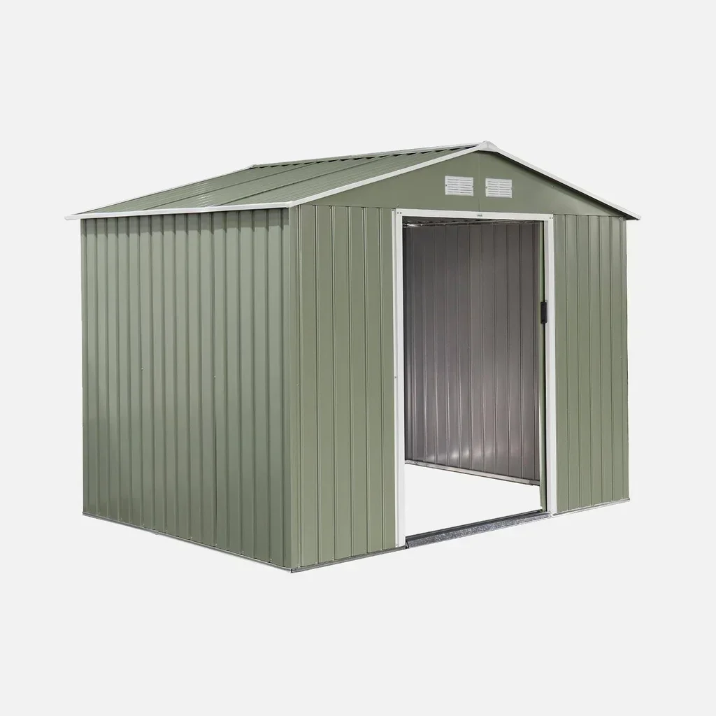 Abri de jardin métal 5,29 m² anthracite avec kit ancrage