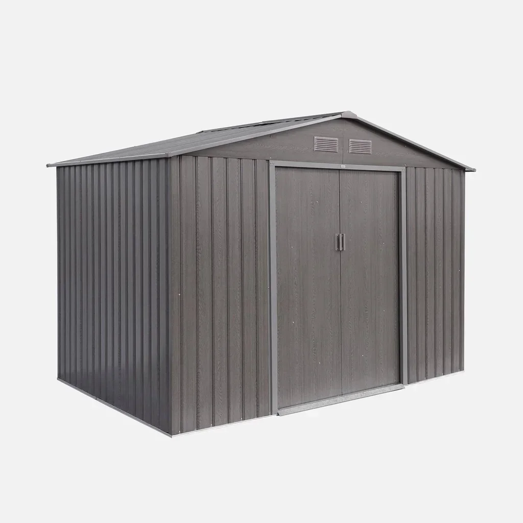 Abri de jardin métal 5,29 m² anthracite avec kit ancrage inclus