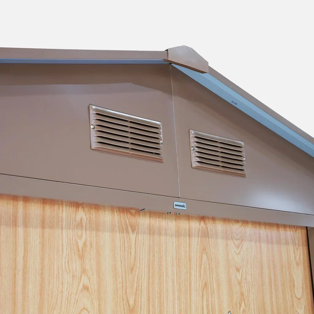 Abri jardin métal 5,29m² anthracite portes coulissantes kit ancrage