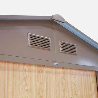 Abri jardin métal 5,29m² anthracite portes coulissantes kit ancrage