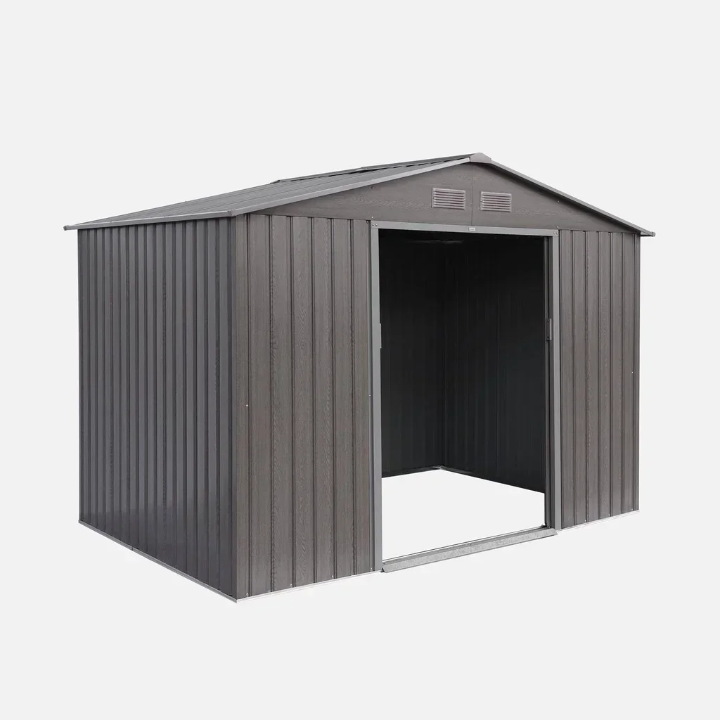 Abri de jardin métal 5,29 m² anthracite avec kit ancrage inclus