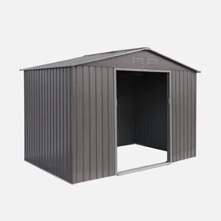 Abri de jardin métal 5,29 m² anthracite avec kit ancrage inclus