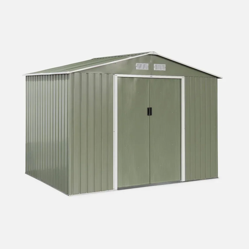 Abri de jardin métal 5,29 m² anthracite avec kit ancrage