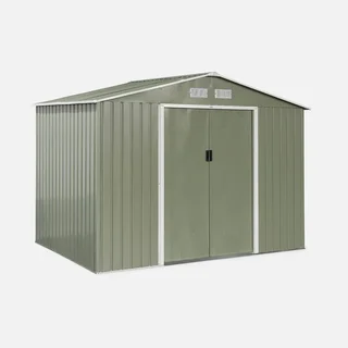 Abri de jardin métal 5,29 m² anthracite avec kit ancrage