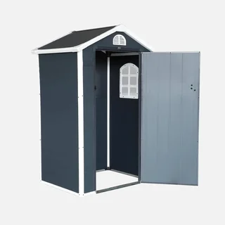 Casetta da giardino plastica alluminio 1,39 m² antracite ripostiglio attrezzi esterno