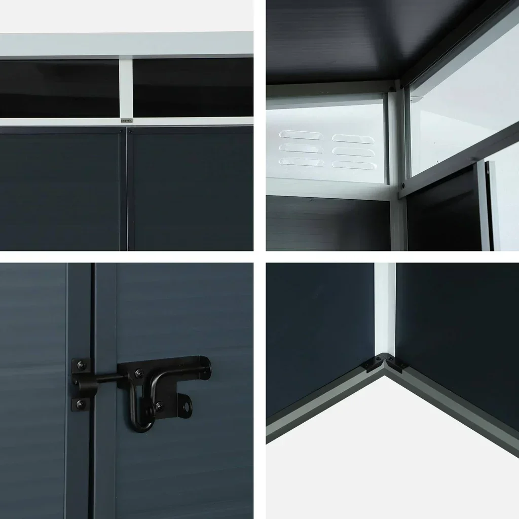 Abri de jardin plastique aluminium 4,55m² avec aération et fenêtre
