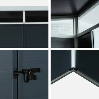 Abri de jardin plastique aluminium 4,55m² avec aération et fenêtre