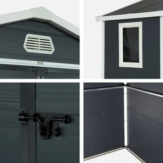 Abri de jardin PVC aluminium 3,65 m² Weppes rangement outils