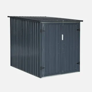 Abri rangement 2 vélos acier galvanisé ancrage sol extérieur