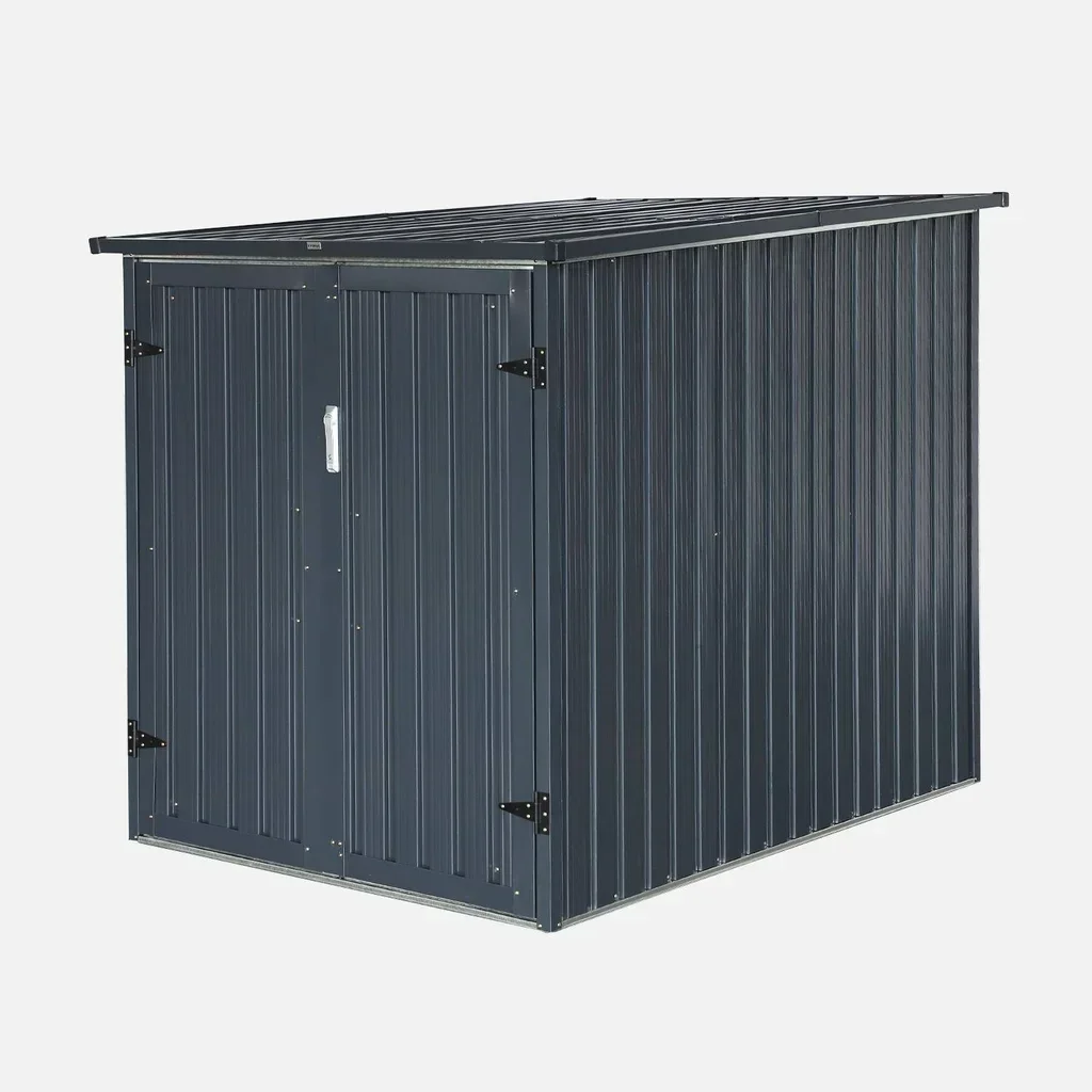 Abri rangement 2 vélos acier galvanisé ancrage sol extérieur