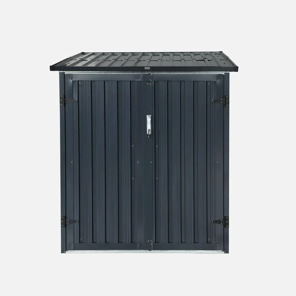 Abri rangement 2 vélos acier galvanisé ancrage sol extérieur