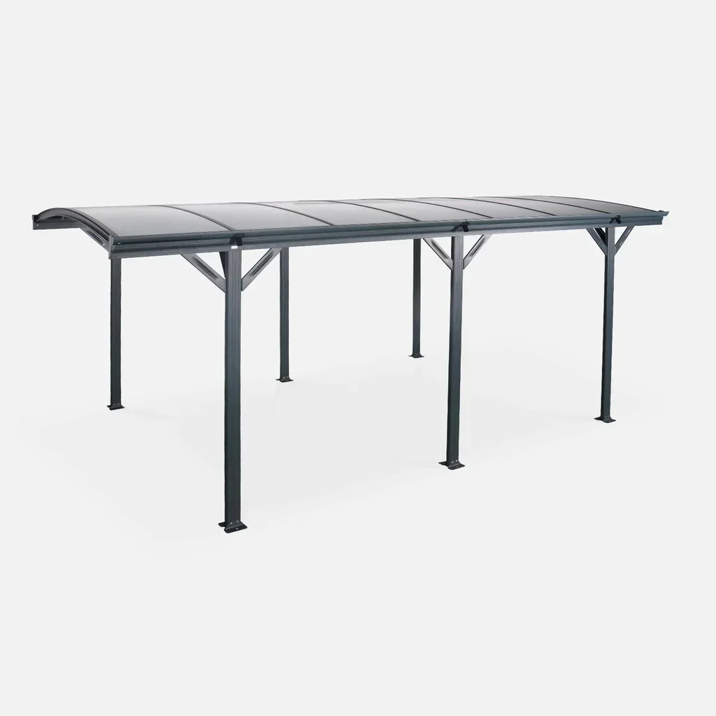 Carport aluminium 15m² toit polycarbonate transparent anti-UV Le Mans