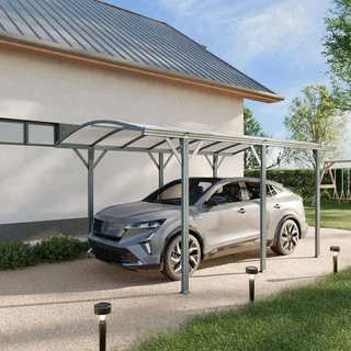 Carport aluminium 15m² toit polycarbonate transparent anti-UV Le Mans