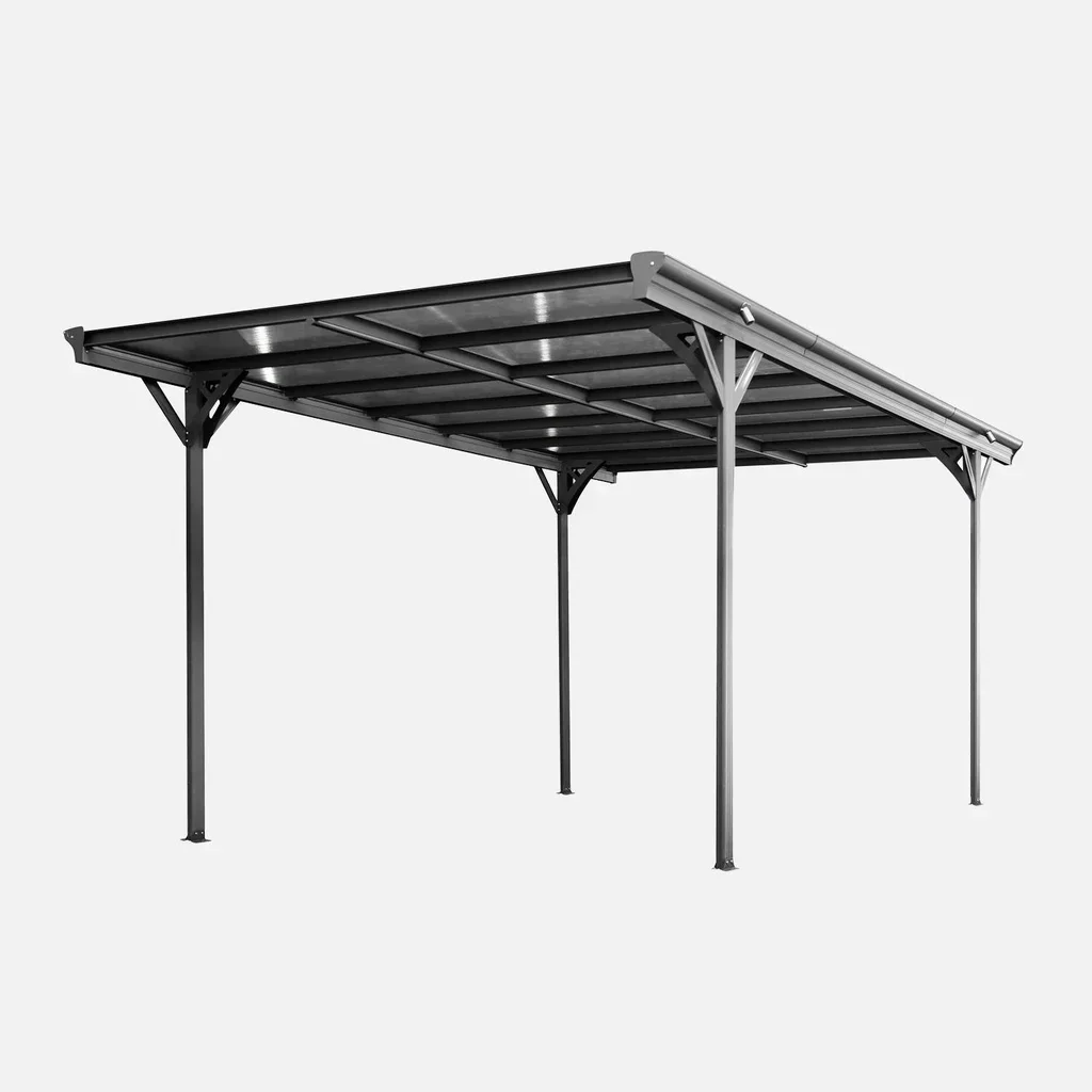Carport aluminium 15m² toit polycarbonate transparent abri voiture