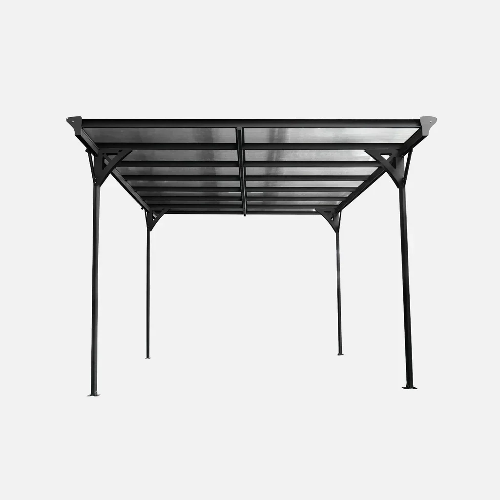 Carport aluminium 15m² toit polycarbonate transparent abri voiture