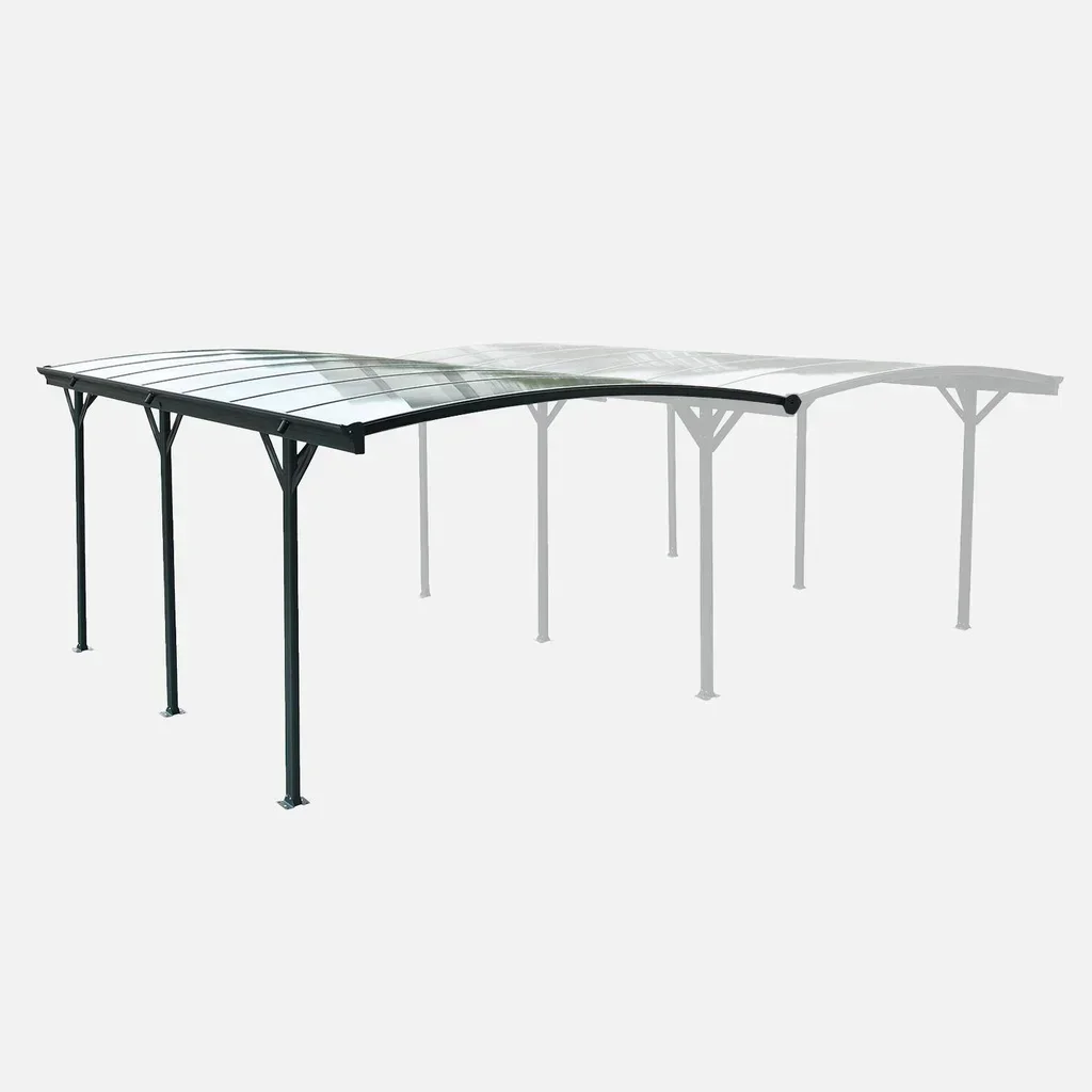 Extension carport aluminium 15m² toit polycarbonate Le Mans