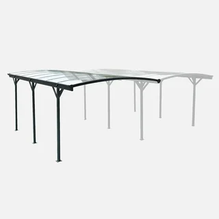 Extension carport aluminium 15m² toit polycarbonate Le Mans