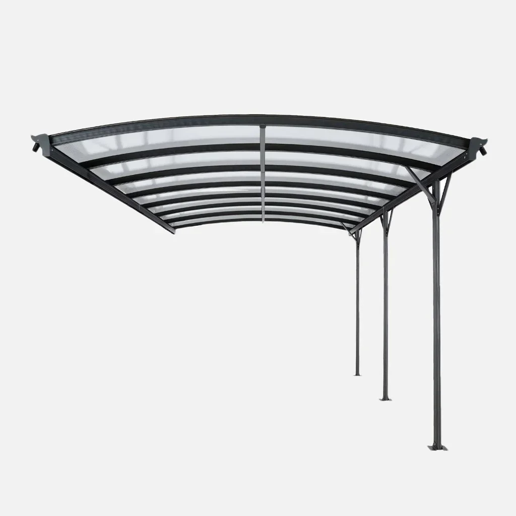 Extension carport aluminium 15m² toit polycarbonate Le Mans
