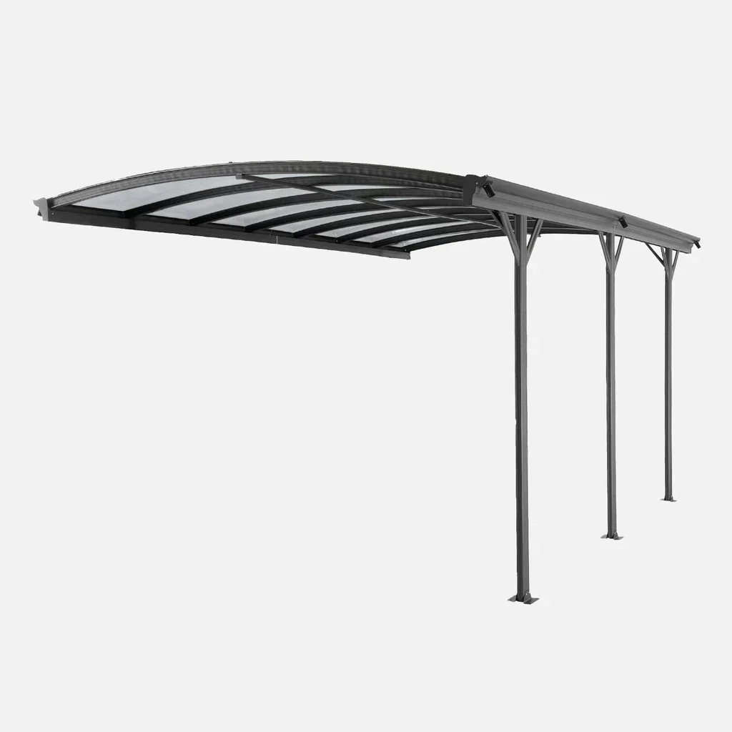 Extension carport aluminium 15m² toit polycarbonate Le Mans