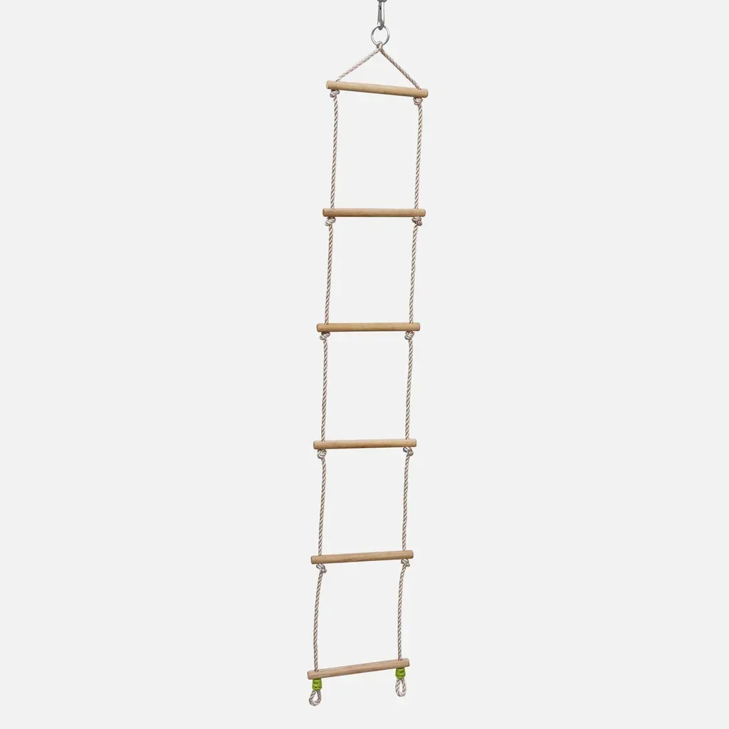 Portique bois Mistral avec balançoire et échelle de corde pour enfants 3-12 ans