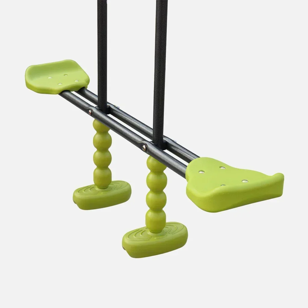 Aire de jeux bois enfant avec toboggan et double balançoire - Portique Marin