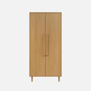 Armoire vintage Juliana 2 portes bois avec penderie et étagères
