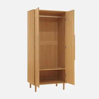 Armoire vintage Juliana 2 portes bois avec penderie et étagères