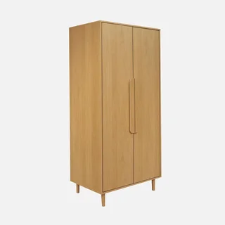 Armoire vintage Juliana 2 portes bois avec penderie et étagères