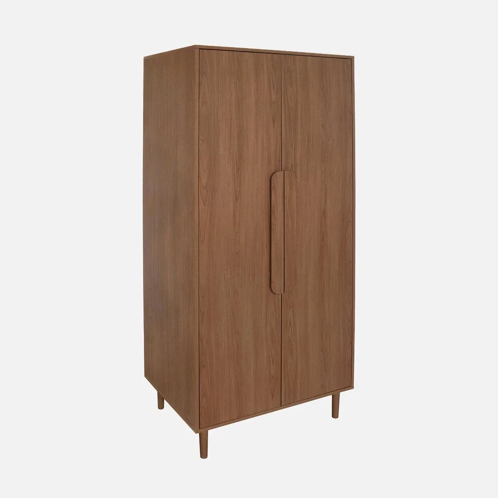 Armoire vintage 2 portes bois Juliana avec étagères et penderie