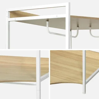 Armoire d'angle industrielle bois métal 4 tringles 2 étagères modulable