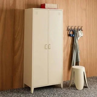 Armoire industrielle métal 2 portes 4 étagères penderie Soho